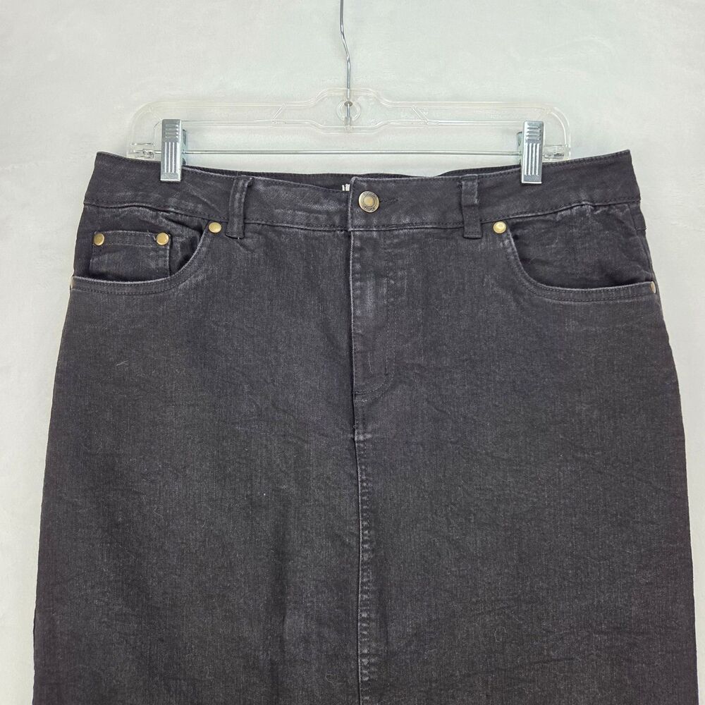 Women Within Black Denim Pencil Skirt Plus Size 12W - Picture 2 of 9